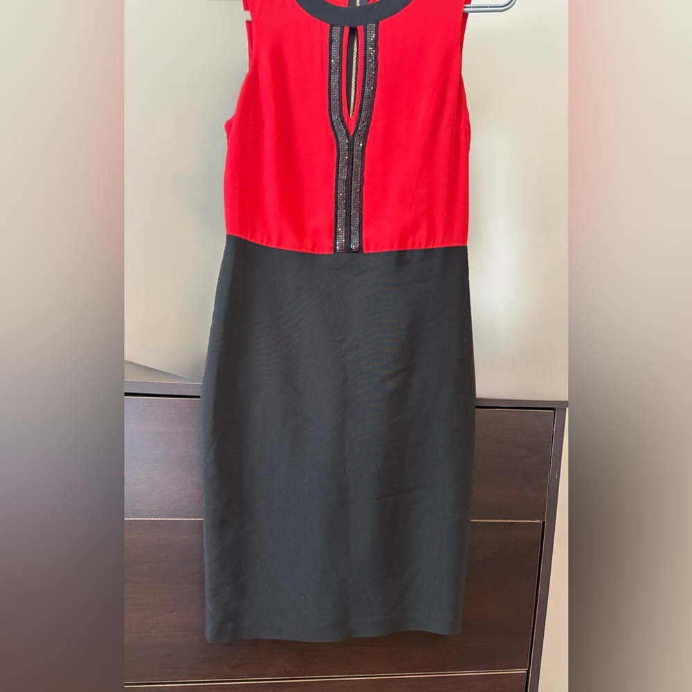 Suzy Shier Strapless Red and Black Dress - Picture 1 of 12